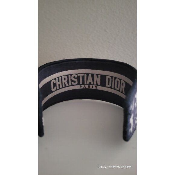 Christian DIOR Designer Women's Navy Blue Logo D-Oblique Headband Hair Accessory - Picture 3 of 6